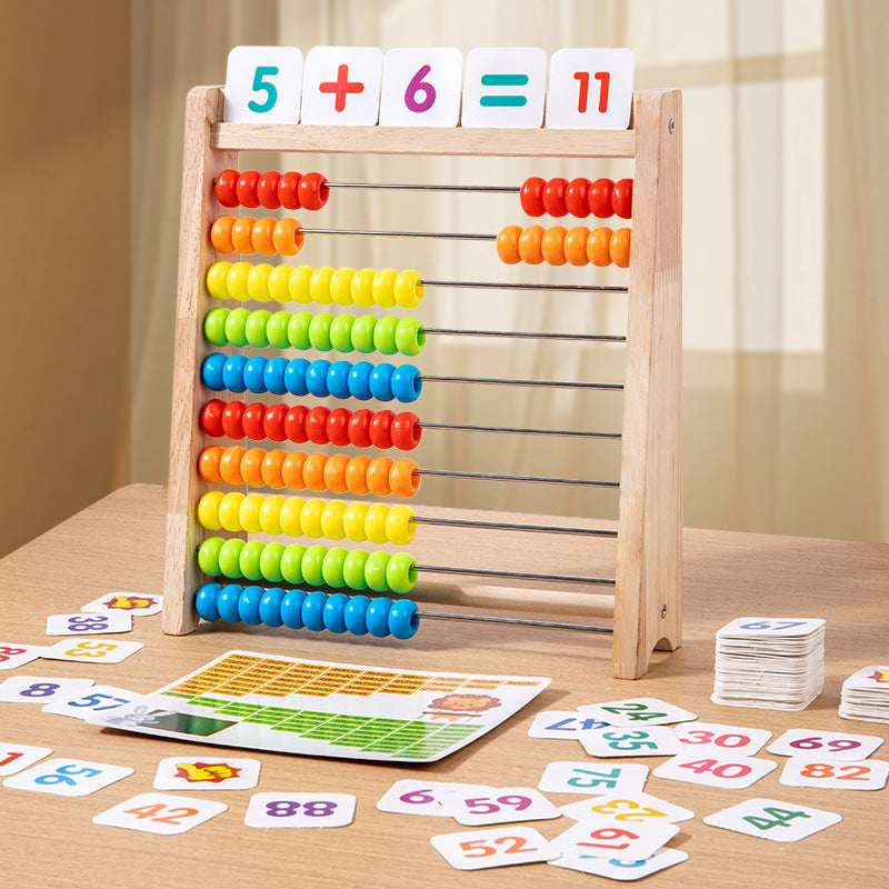 Wooden Math Abacus Learning Toy – Montessori Counting & Arithmetic Educational Board for Kids