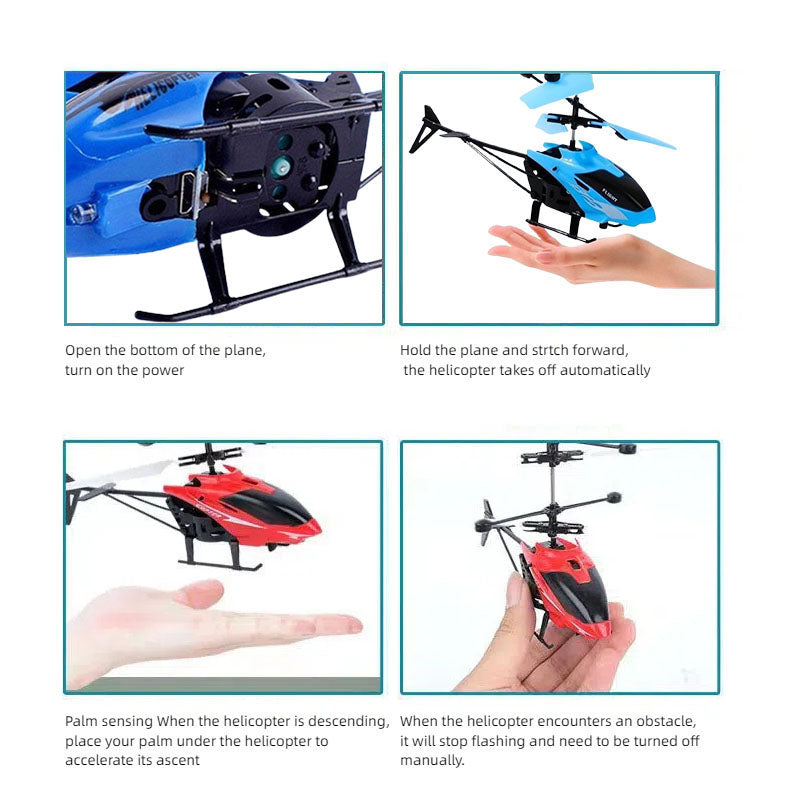 Rechargeable Mini RC Helicopter Drone | Remote Control Flying Toy with LED Lights for Kids